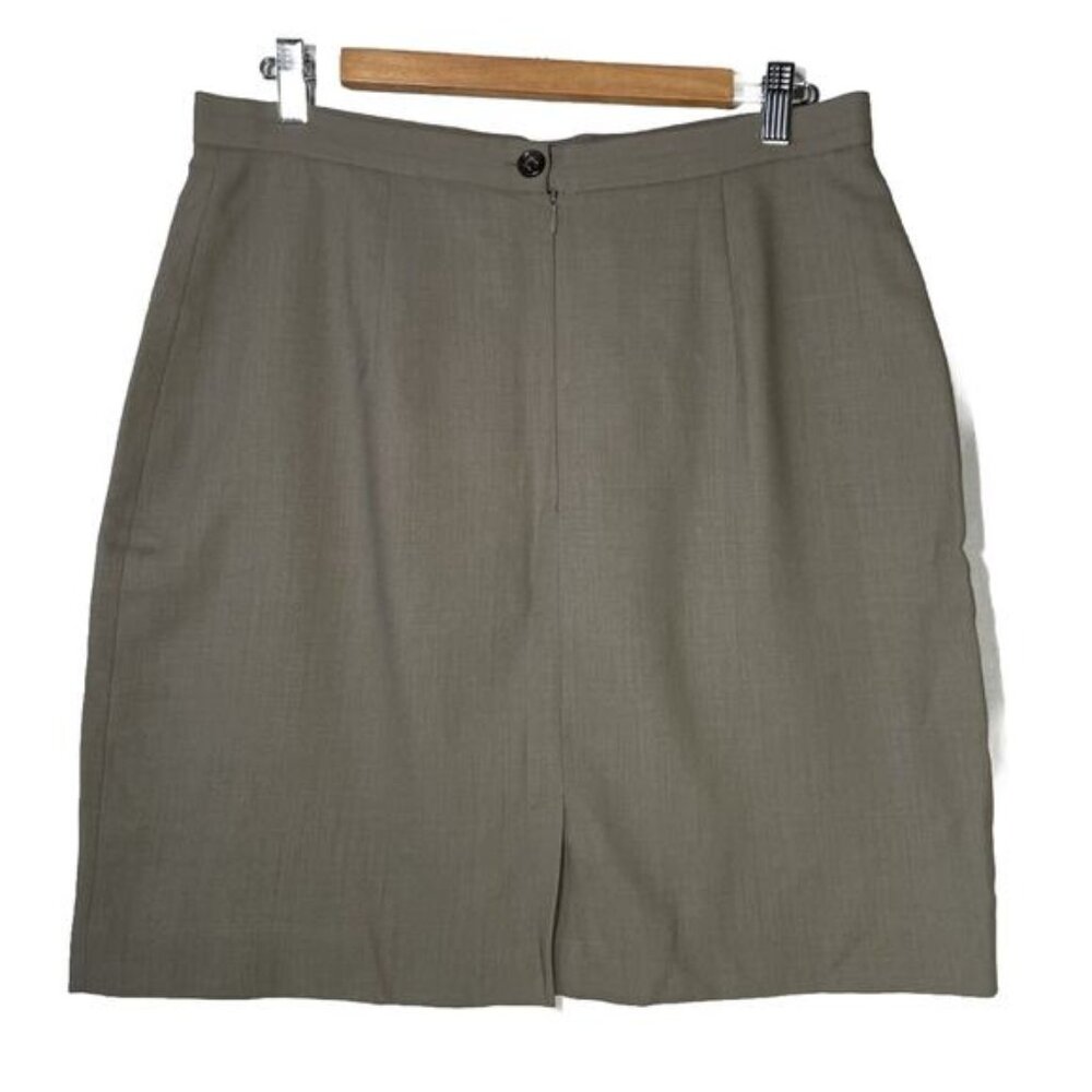 Banana Republic Skirt Womens Size 14 Olive Mini Lined 100% Wool Made In Italy